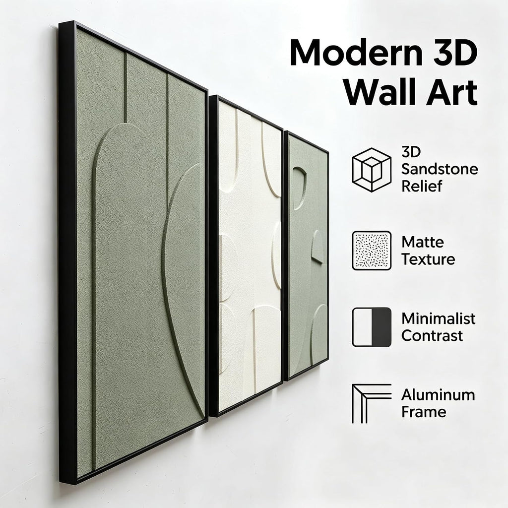 Sandstone 3D Abstract Wall Art Framed Black Sandstone – image 3