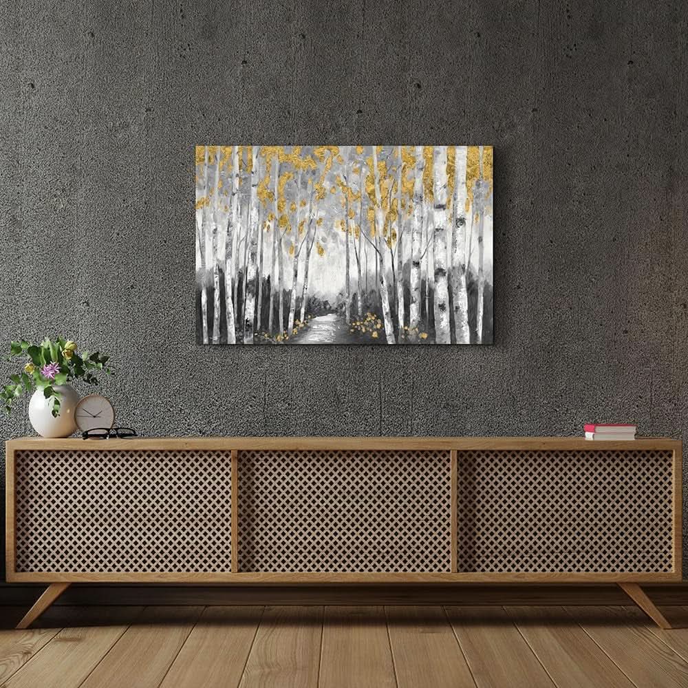 Forest Birch Textured Landscape Wall Art 24x36 Canvas – image 6