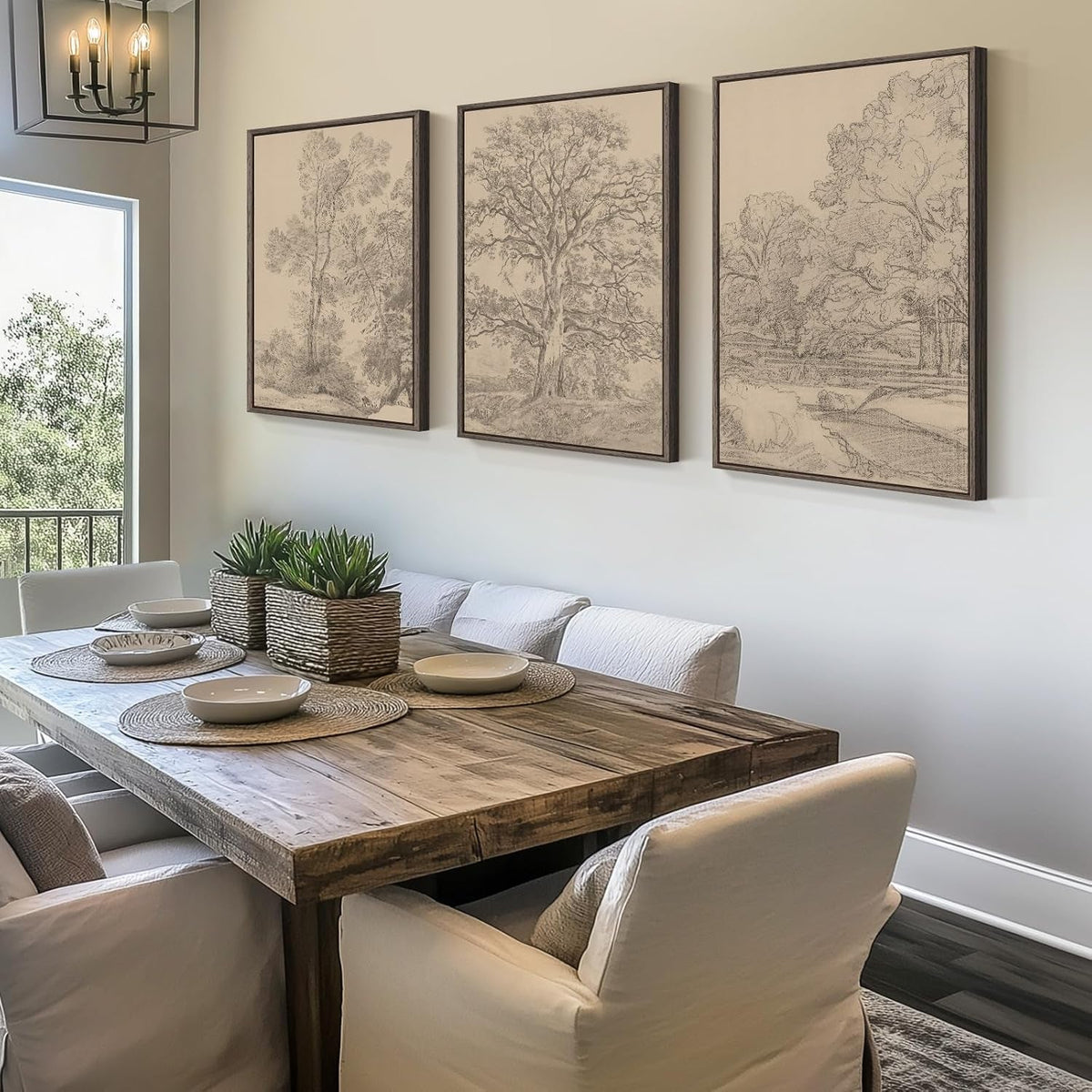 Landscape Wall Art Set of 3 Framed, 24x36 in for Living Room – image 2