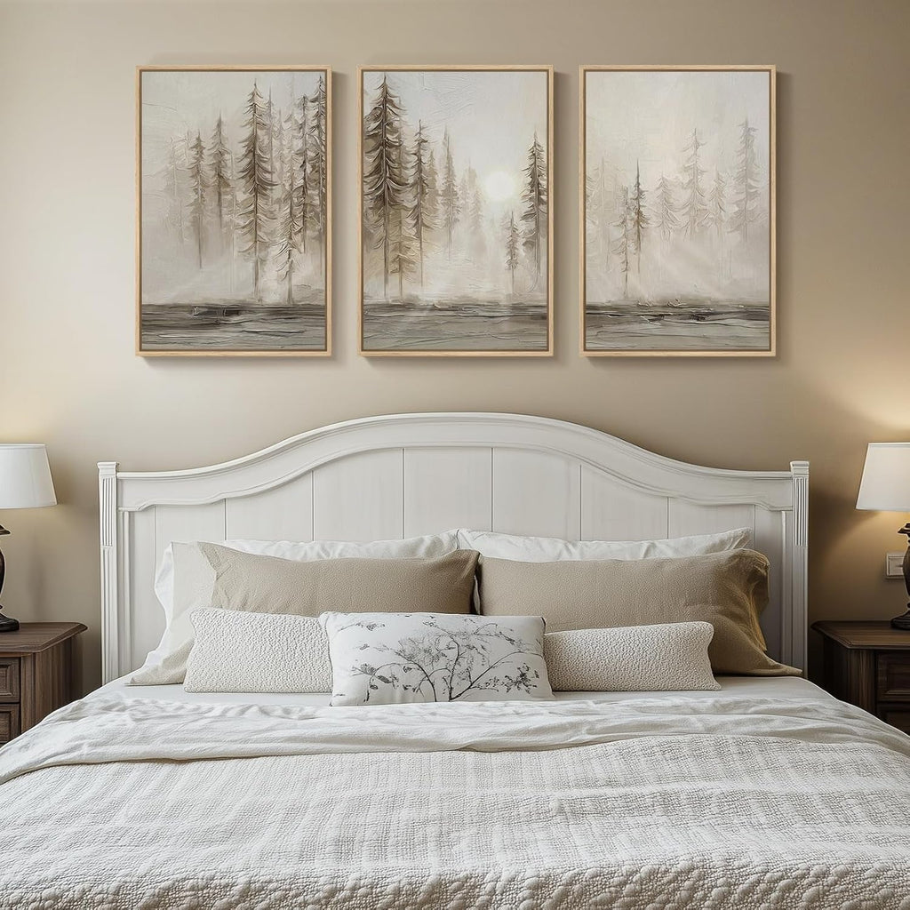 Forest Pastel Landscape Wall Art Set of 3 Framed for Living Room – image 8