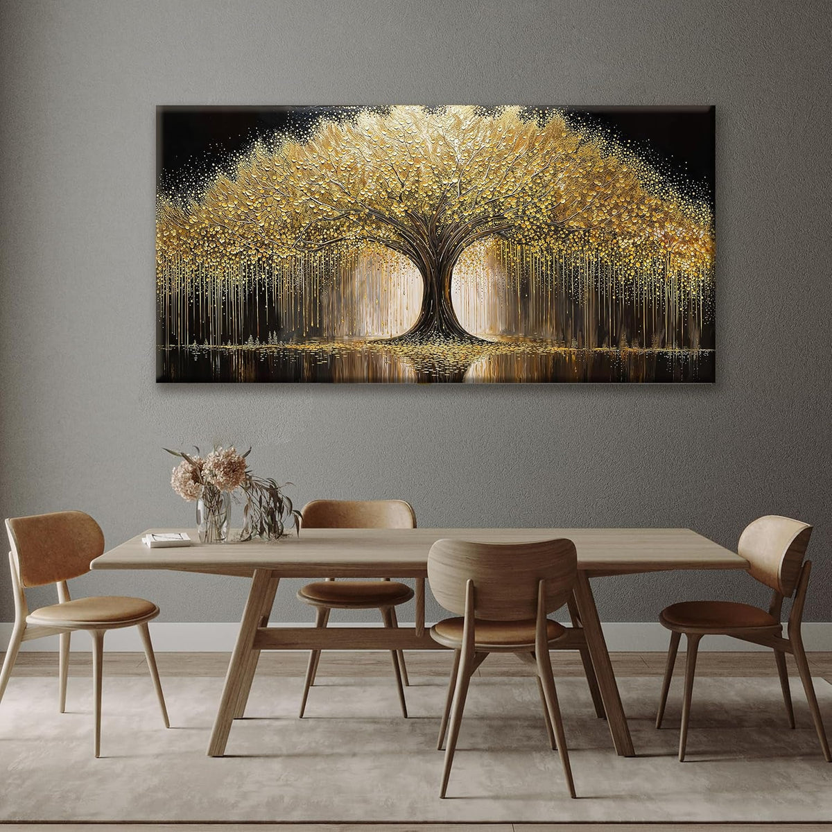Tree of Life Golden Landscape Wall Art 29x58 Canvas – image 3