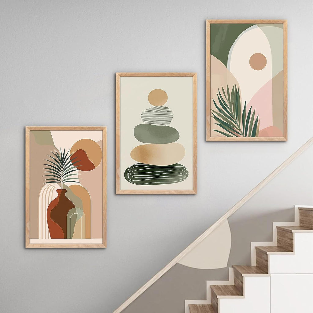 Boho Wall Art Framed Sage Green for Living Room – image 8