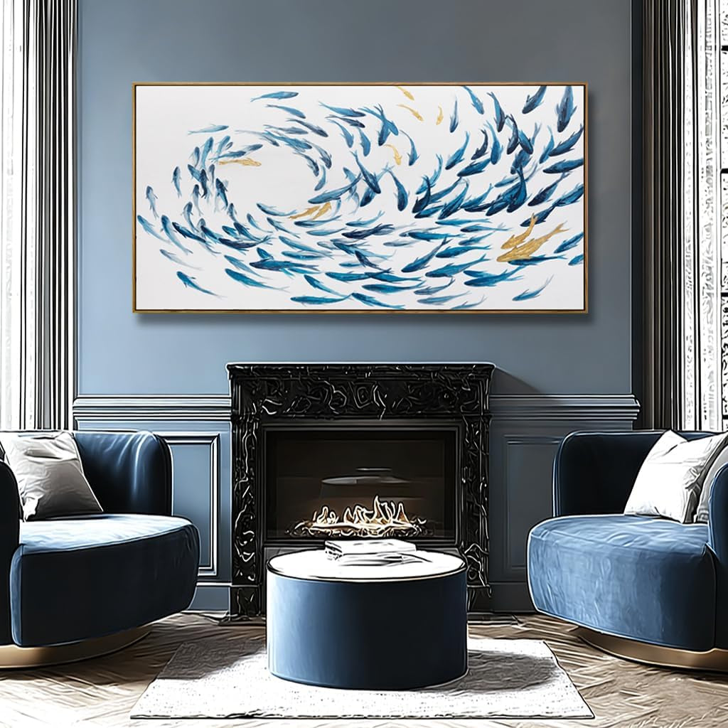 Ocean Coastal Wall Art 29x58 Blue Canvas for Living Room – image 7