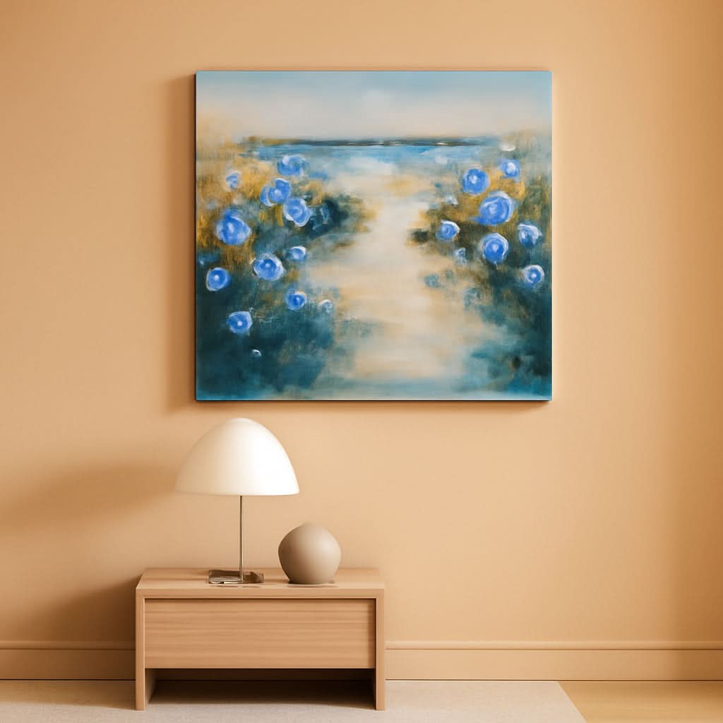 Oceanic Coastal Wall Art 20x40 Blue Cerulean Canvas – main view
