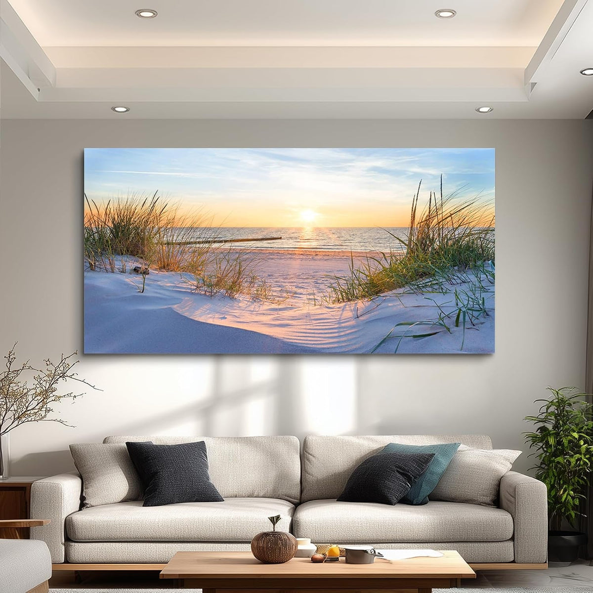 Seascape Ocean Coastal Wall Art Hand-Painted Deep Blue Canvas – image 2