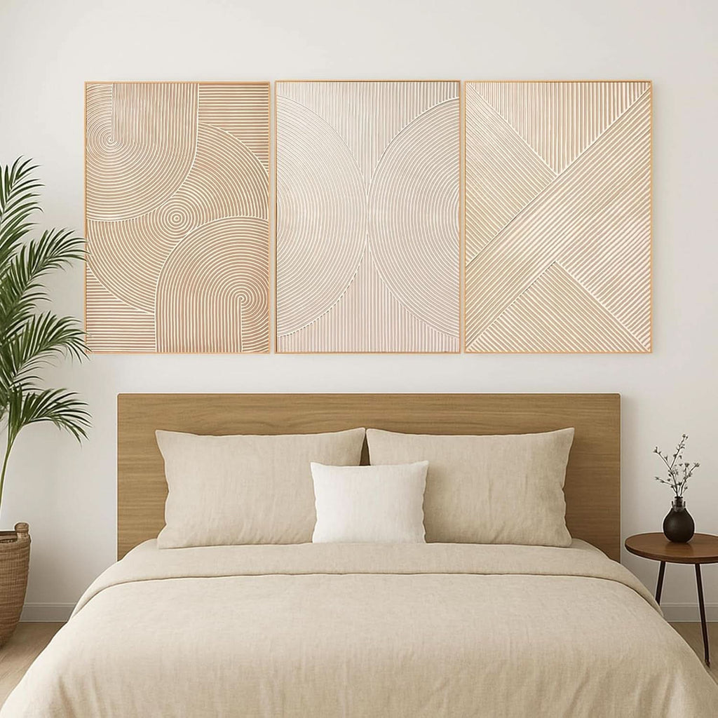 Textured Abstract Wall Art Extra Large Hand-Painted Neutral – image 8