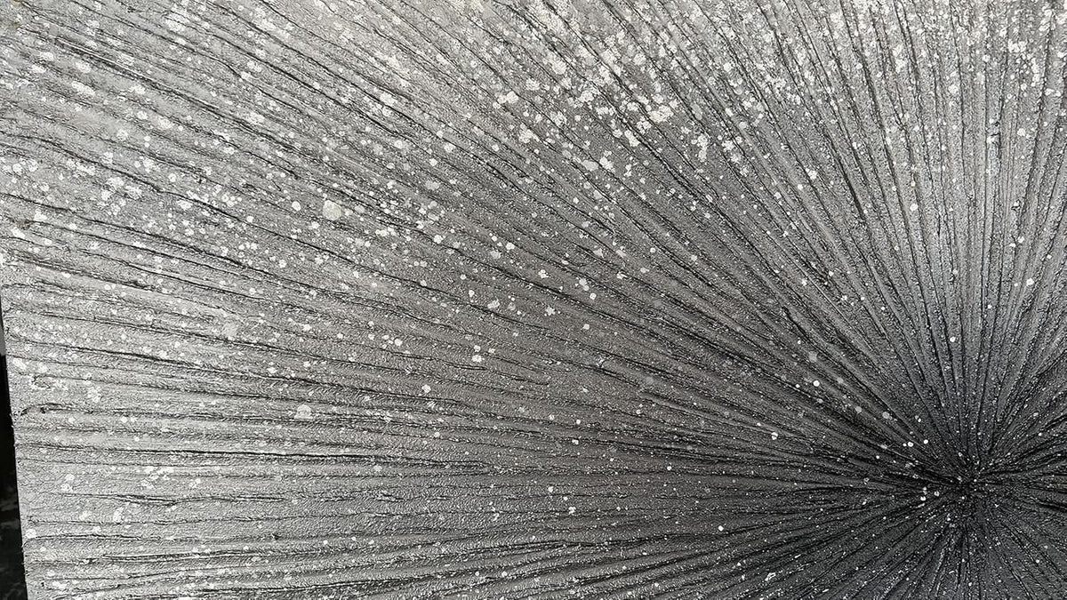 Textured Abstract Wall Art 24x48 Hand-Painted Silver Canvas – image 7