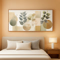Boho Wall Art 29x58 Hand-Painted Emerald Green for Living Room – main view