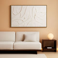Abstract Wall Art 24x48 Hand-Painted Framed White Canvas – main view