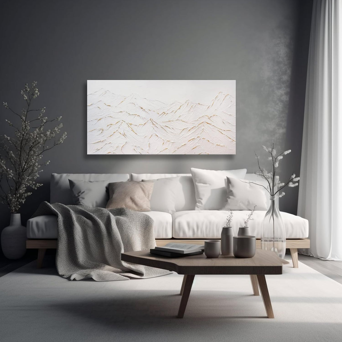 Mountain Golden Foil Landscape Wall Art 30x60 Canvas – image 4