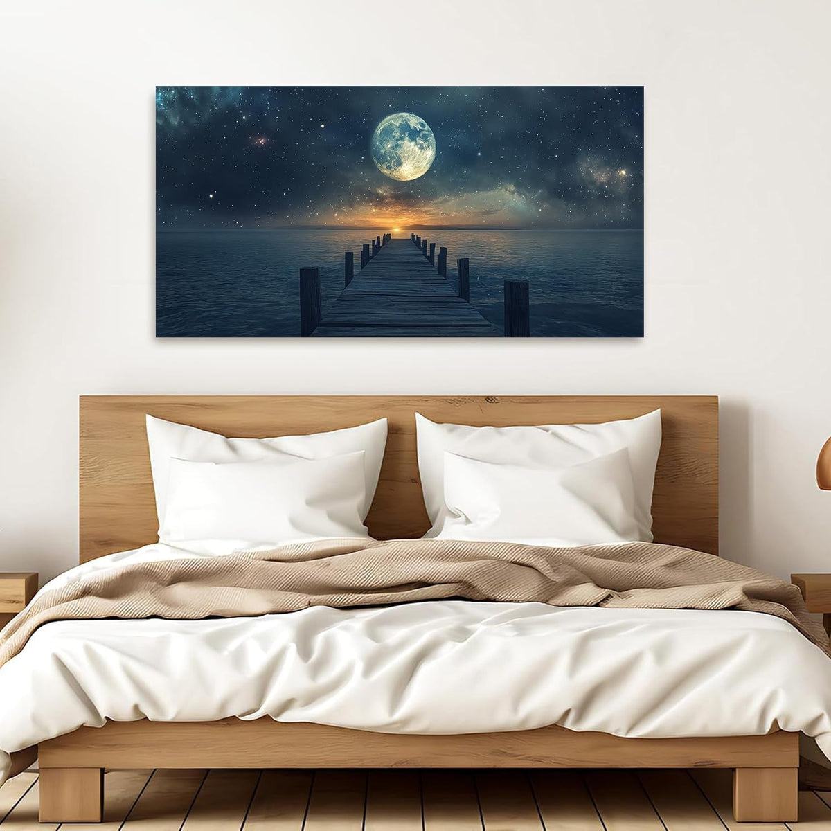 Seascape Coastal Wall Art 20x40 Blue Canvas for Living Room – image 2