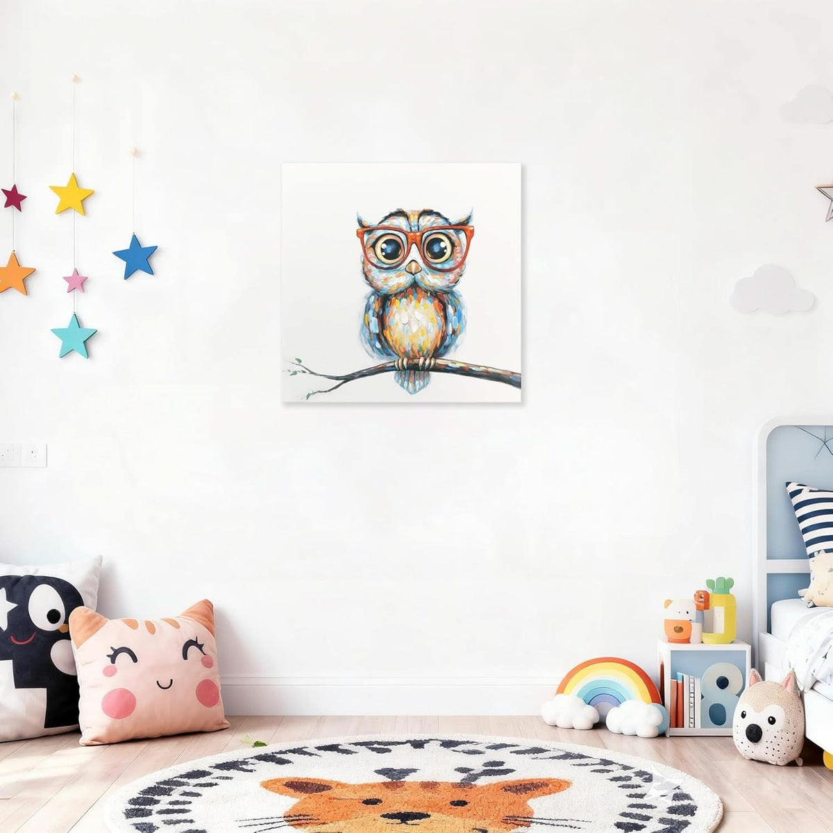 Owl Wall Art Colorful Canvas for Living Room – image 4