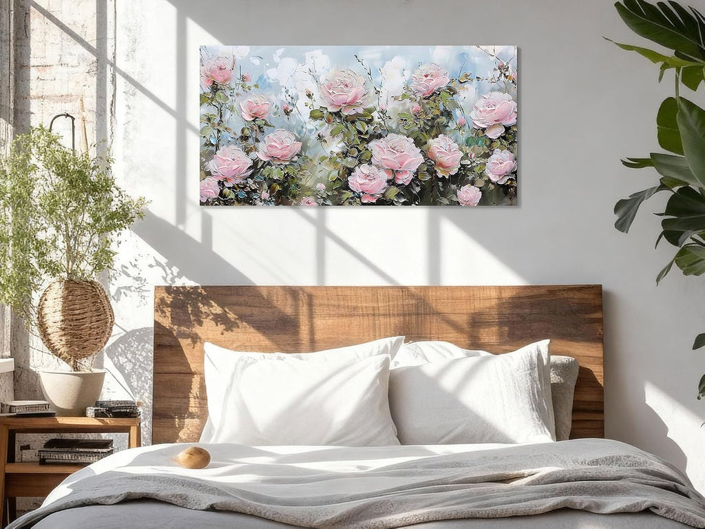 Rose Floral Wall Art 40x20 Pink Canvas for Living Room – image 4