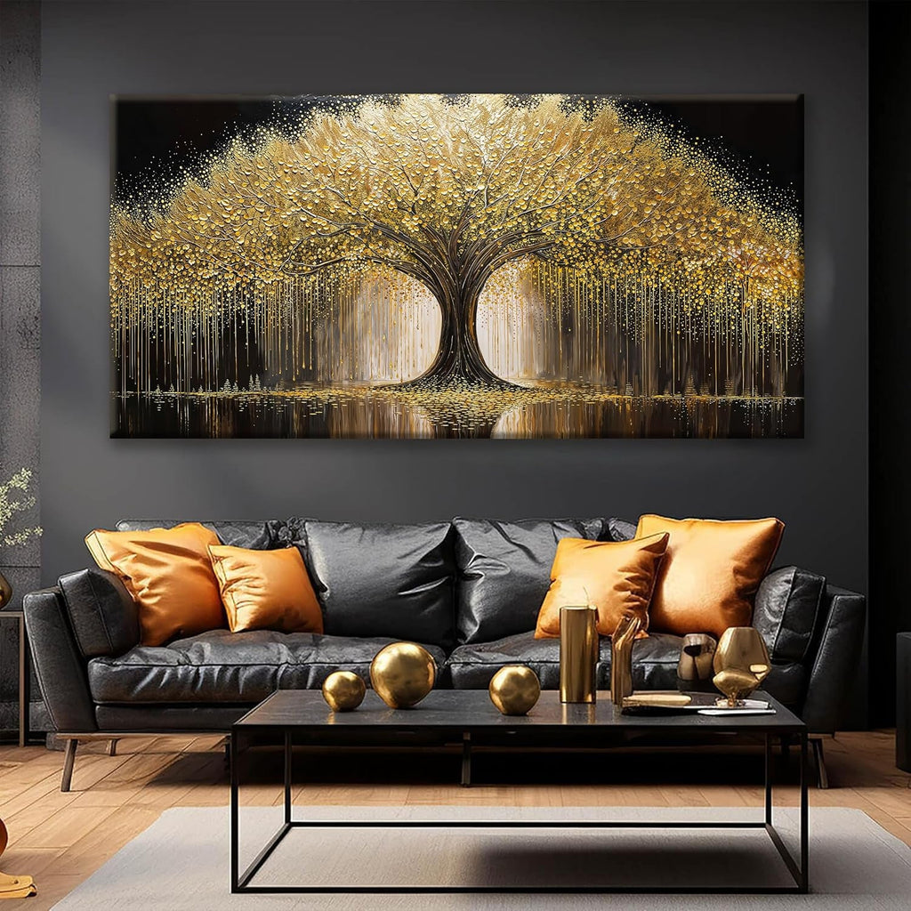 Tree of Life Golden Landscape Wall Art 29x58 Canvas – image 5
