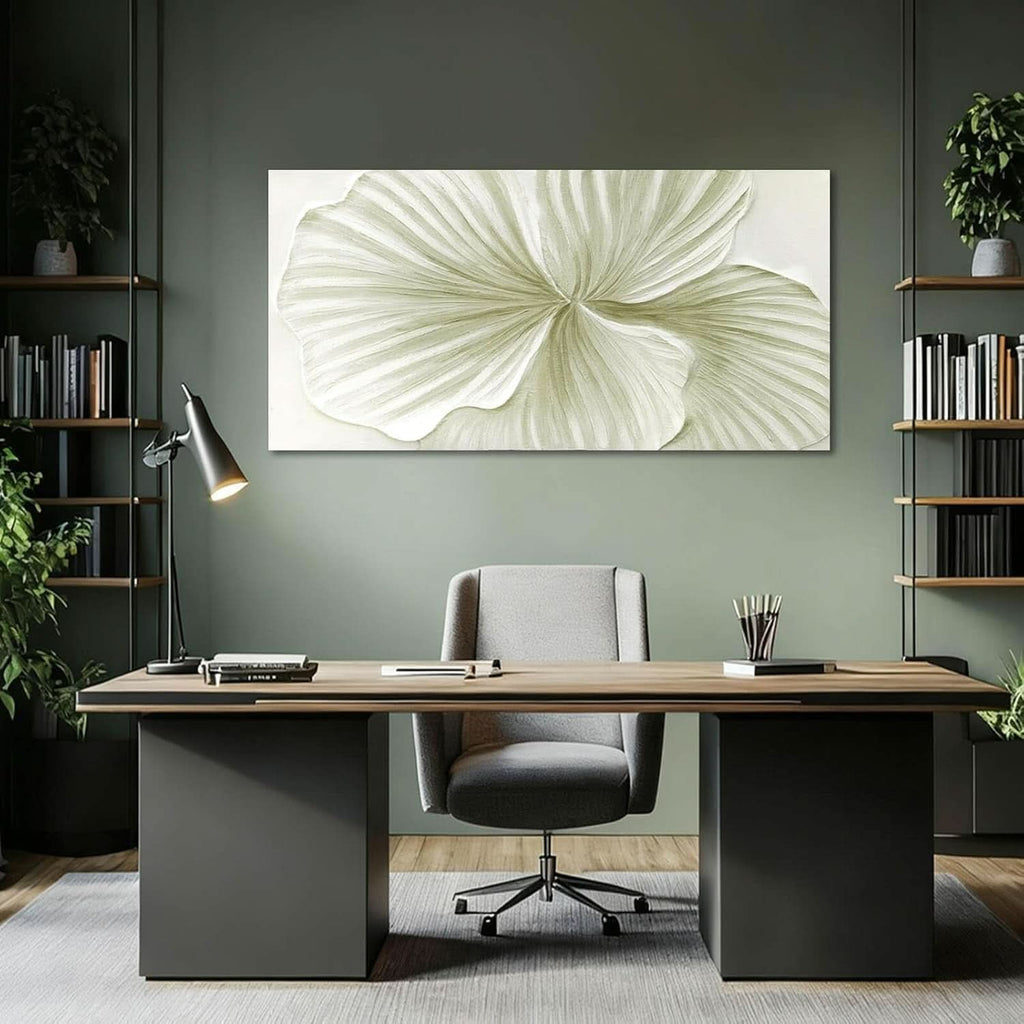 Ginkgo Botanical Wall Art 29x58 Hand-Painted Framed Green Canvas – image 7