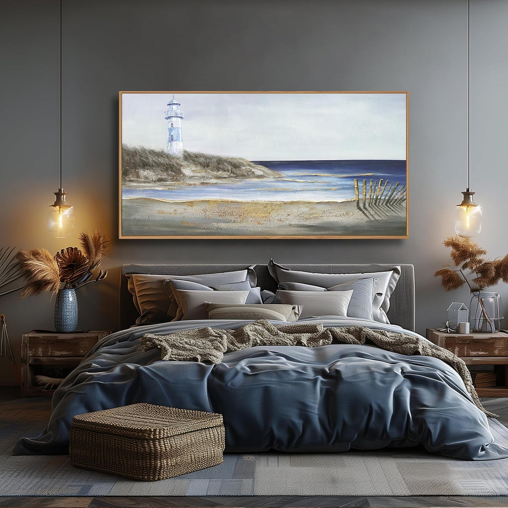 Ocean Coastal Wall Art 30x60 Framed Deep Blue for Living Room – image 3