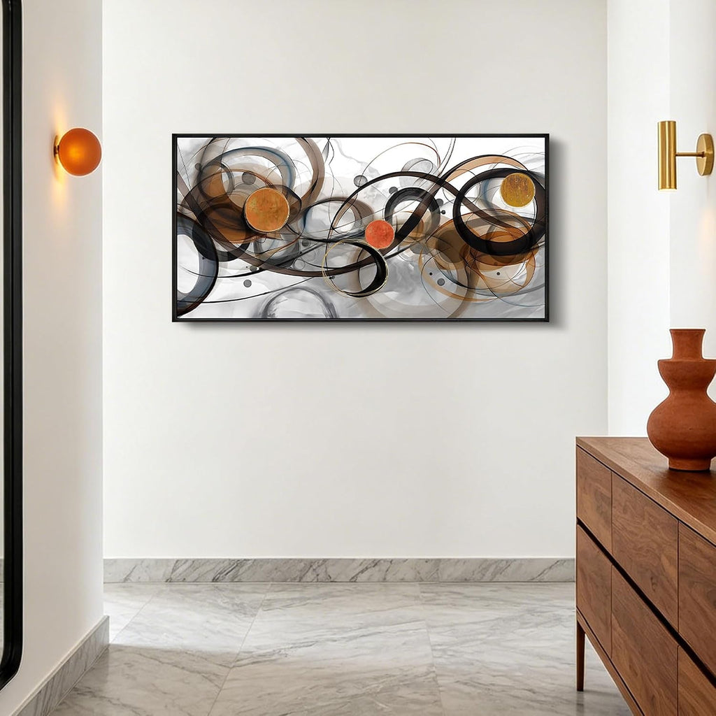 Charcoal Abstract Wall Art 40x20 Brown Canvas for Living Room – image 5