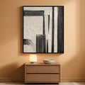 Textured Black and White Wall Art 24x36 Hand-Painted – main view