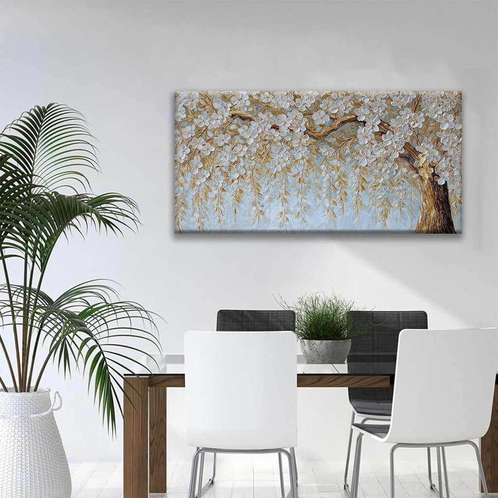 Textured Canvas Wall Art 29x58 Ivory for Living Room – image 4