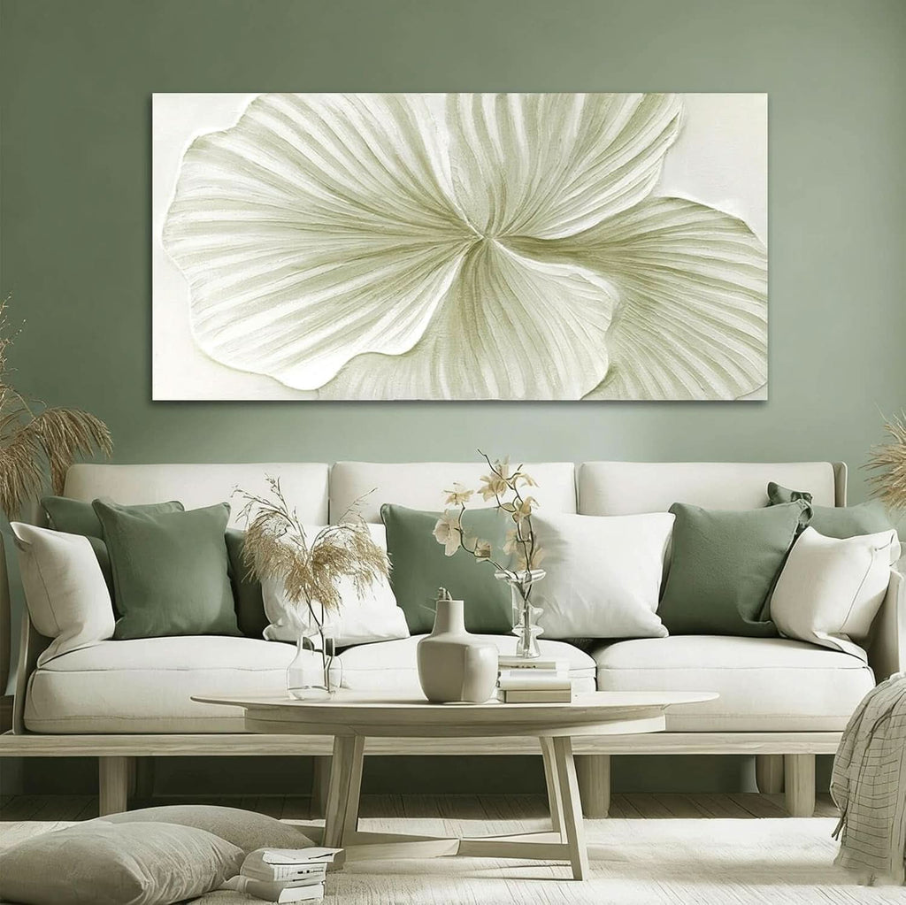 Ginkgo Botanical Wall Art 29x58 Hand-Painted Framed Green Canvas – image 4