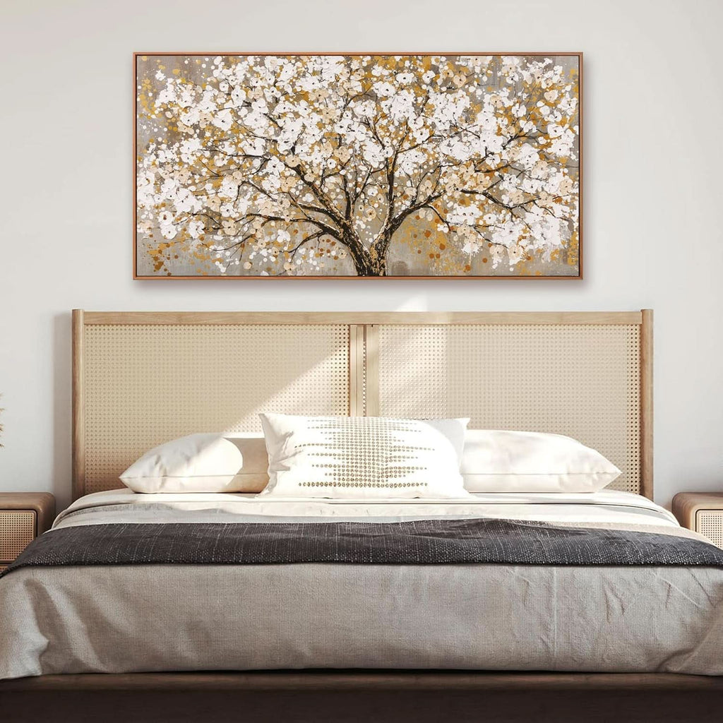 Tree of Life Landscape Wall Art 24x48 Hand-Painted Gold Canvas – image 5