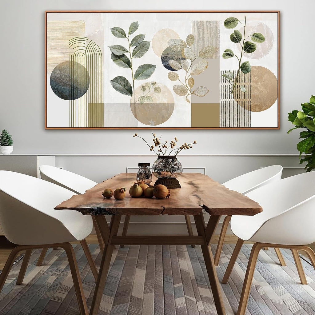 Boho Wall Art 29x58 Hand-Painted Emerald Green for Living Room – image 3