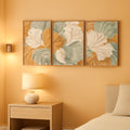 Earth Tone 3D Botanical Wall Art Framed Canvas for Living Room – main view