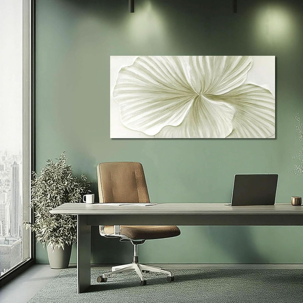Ginkgo Leaf Botanical Wall Art 24x48 Hand-Painted Green Canvas – image 7