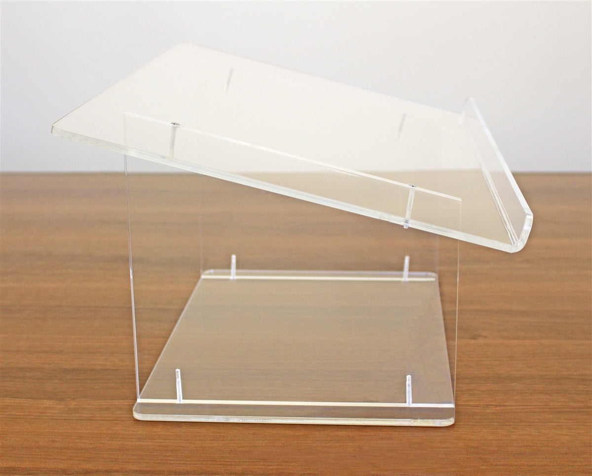 Clear acrylic lectern top view