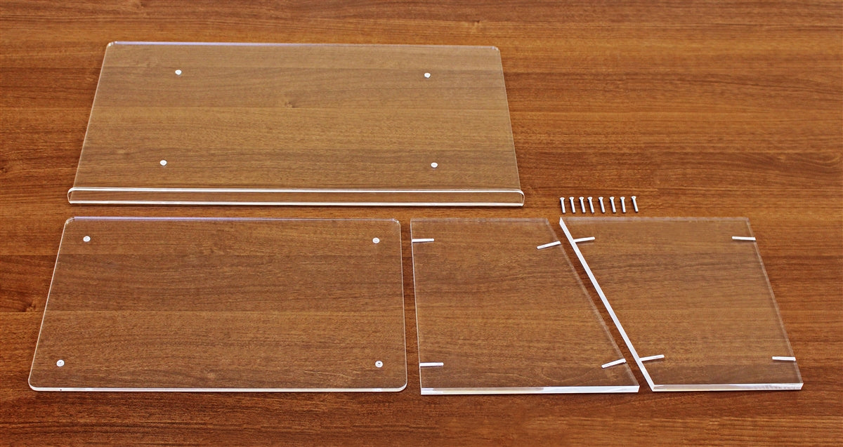 Acrylic podium parts before assembly