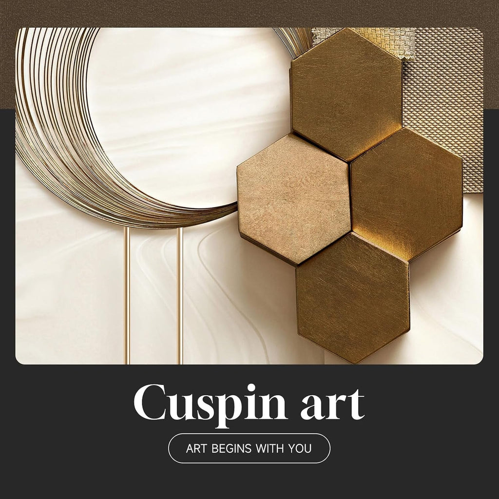 Modern Wall Art Set of 3 Framed Gold, 24x36 in for Living Room – image 9