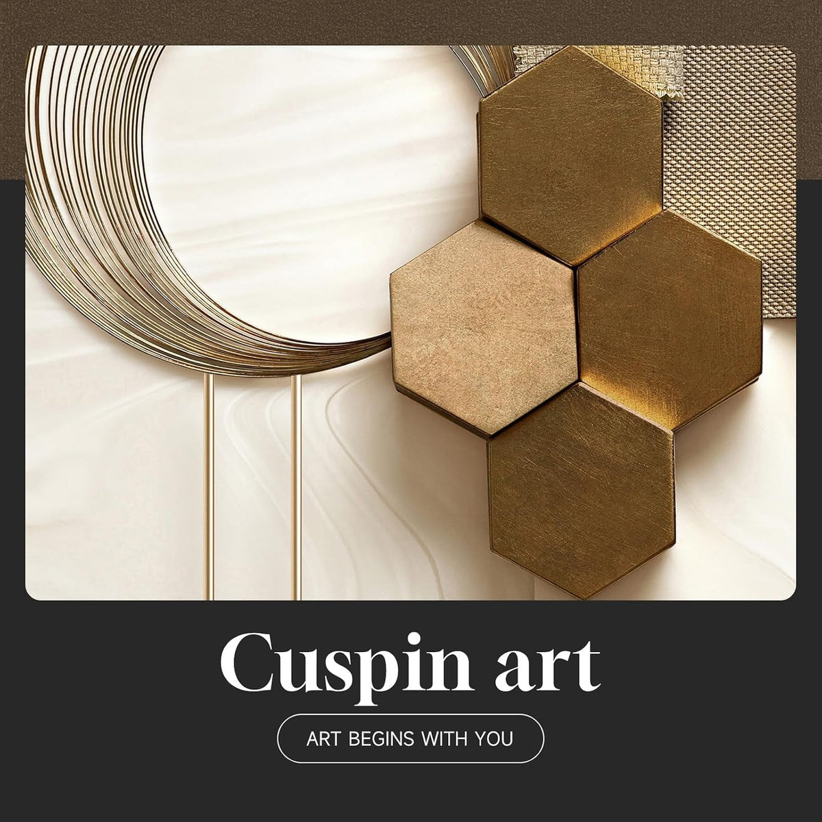 Modern Wall Art Set of 3 Framed Gold, 24x36 in for Living Room – image 9