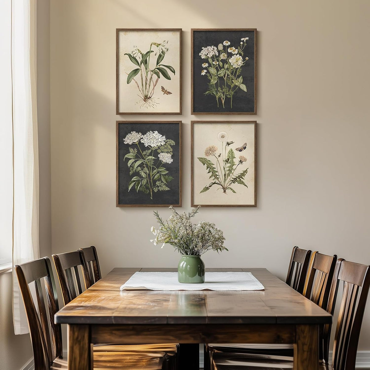 Botanical Wall Art Set of 4 Framed, 11x14 in for Living Room – image 5