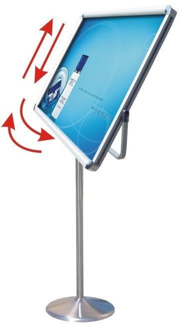 Poster stand frame tilt adjustment