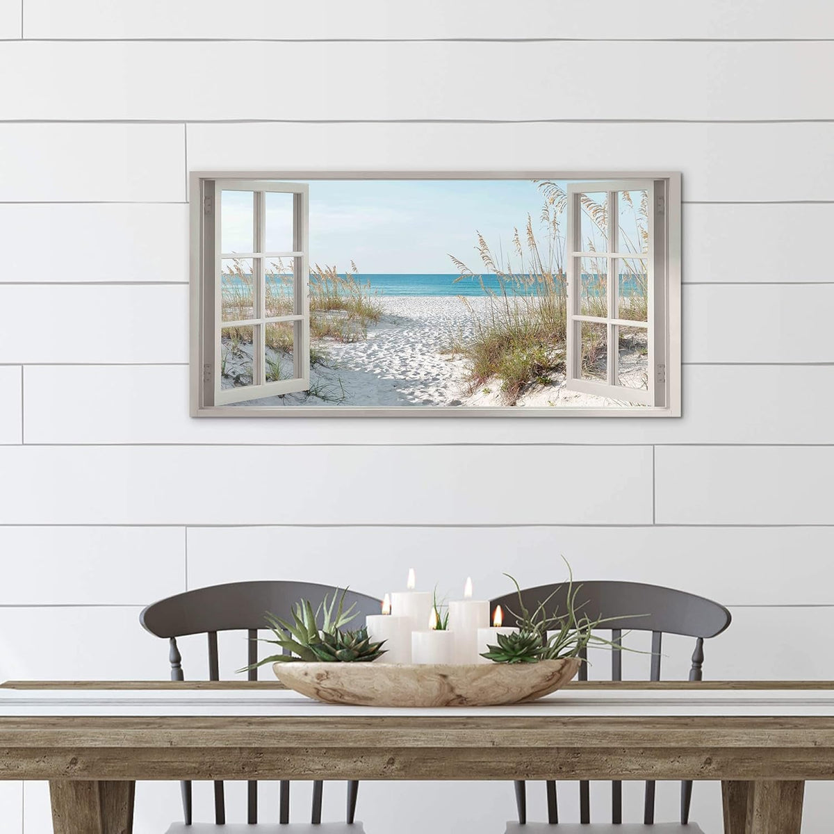 Seascape Ocean Beach Coastal Wall Art Extra Large Blue Canvas – image 5