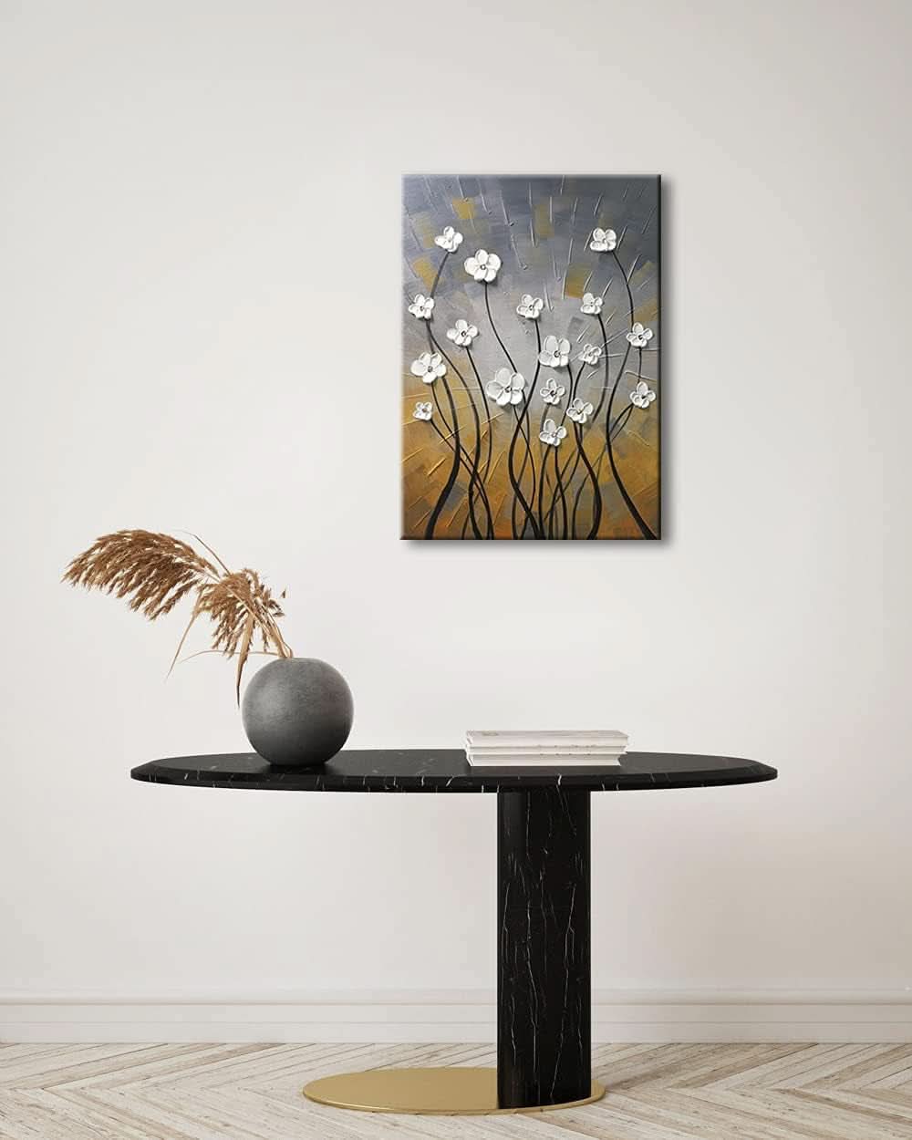 Floral Wall Art Extra Large Hand-Painted Canvas for Living Room – image 5