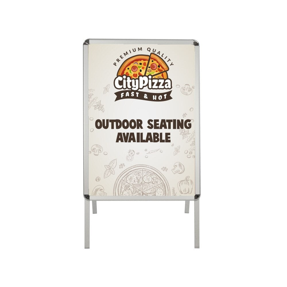 Aluminum snap frame poster A-frame sign front view