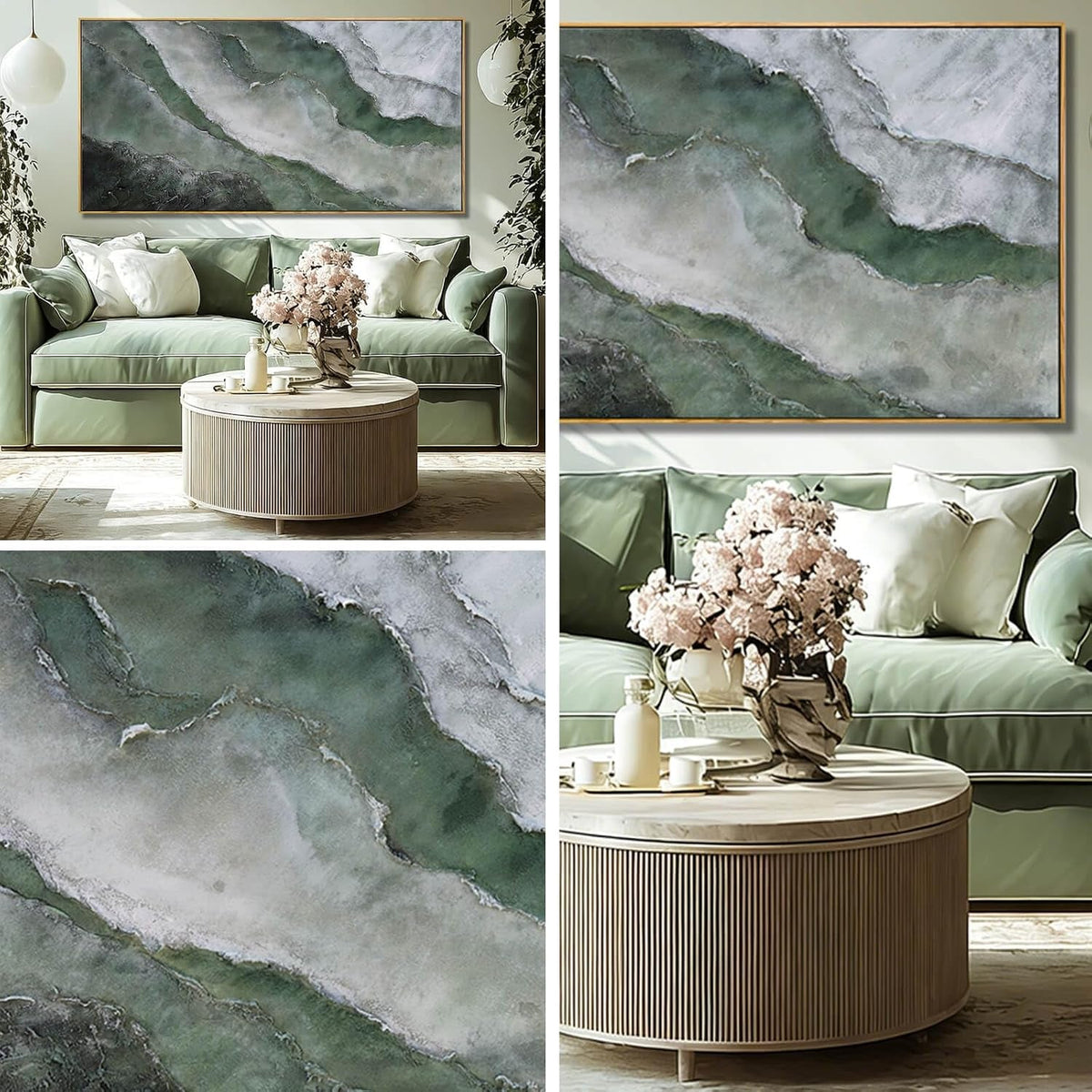 Textured Landscape Wall Art 24x48 Hand-Painted Framed Canvas – image 7
