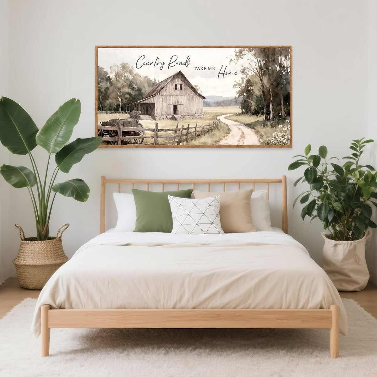 Neutral-Toned Countryside Landscape Wall Art 40x20 Neutral Canvas – image 5