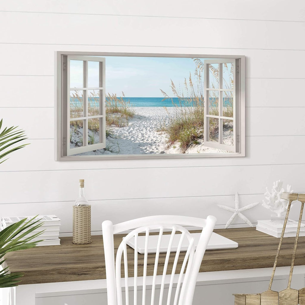 Seascape Ocean Beach Coastal Wall Art Extra Large Blue Canvas – image 2