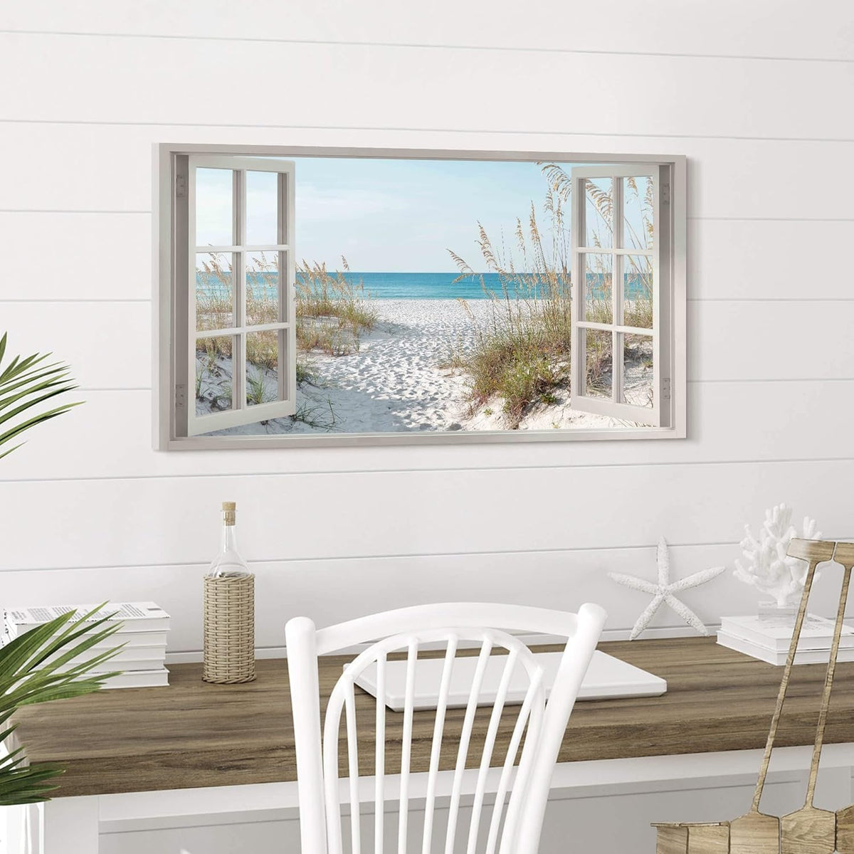 Seascape Ocean Beach Coastal Wall Art Extra Large Blue Canvas – image 2