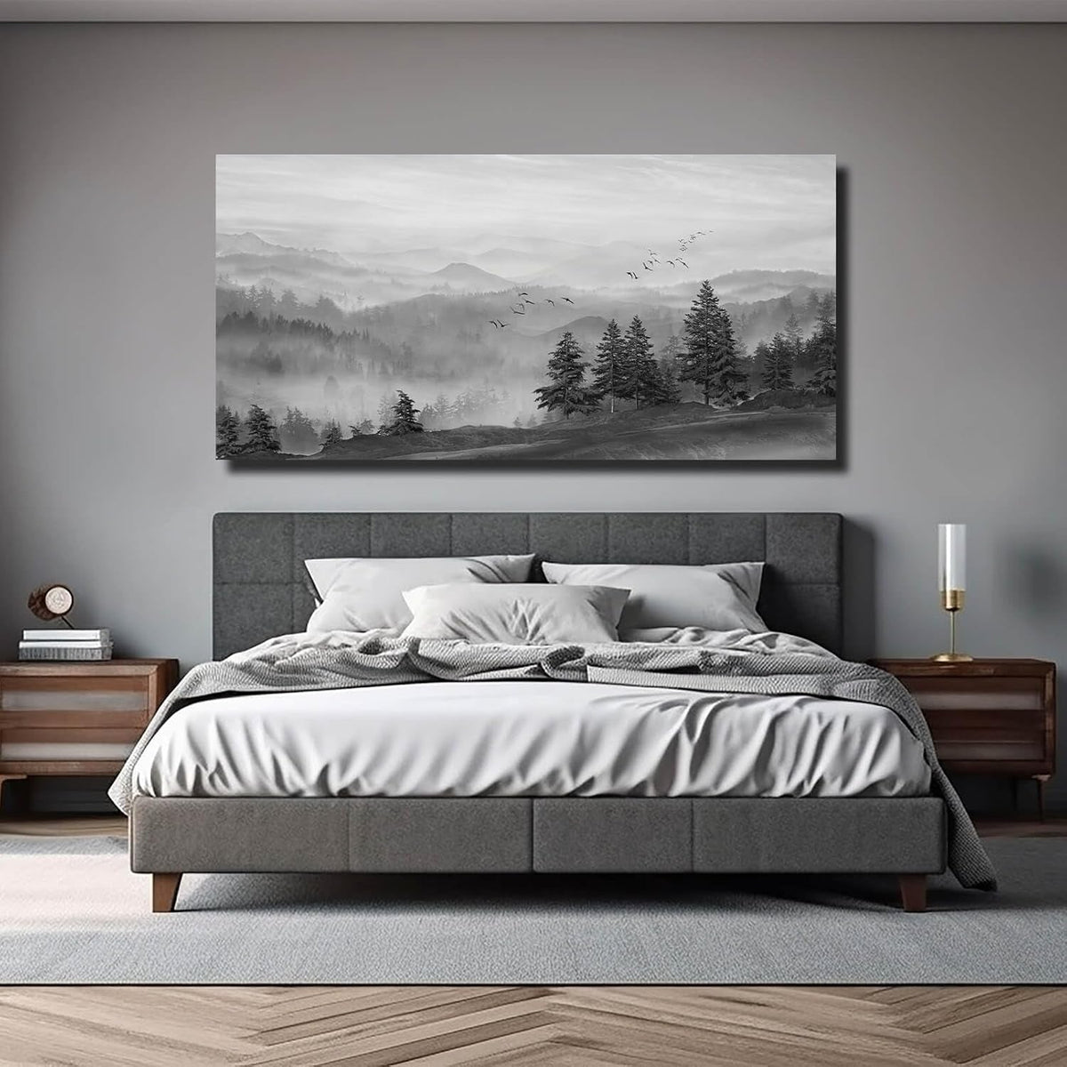 Mountain Graystone Landscape Wall Art 24x48 Canvas – image 3