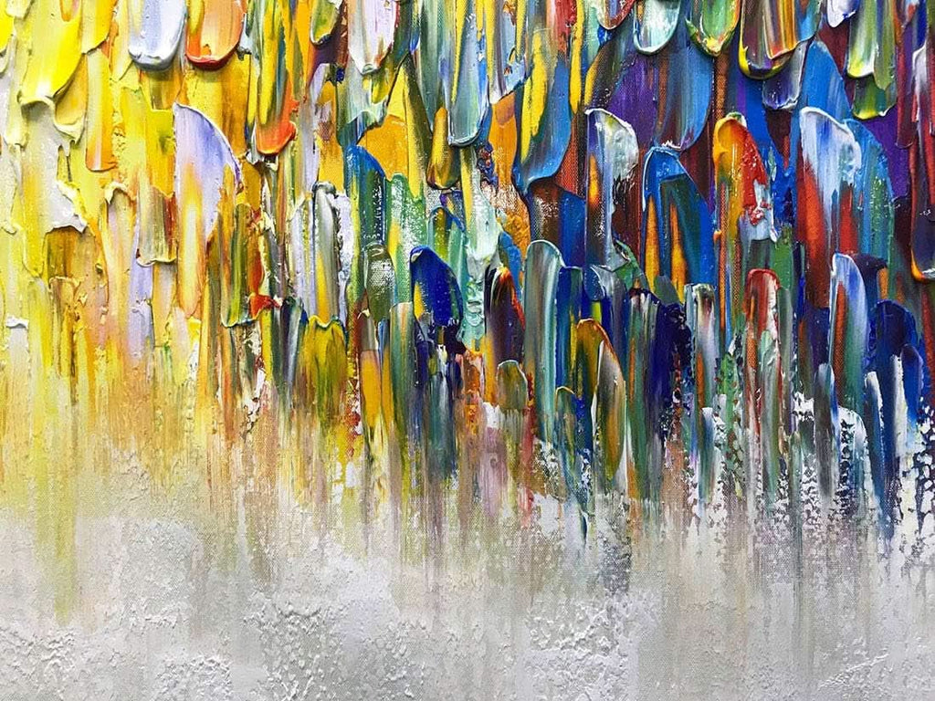 Vibrant Textured Abstract Wall Art 24x60 Hand-Painted Canvas – image 6