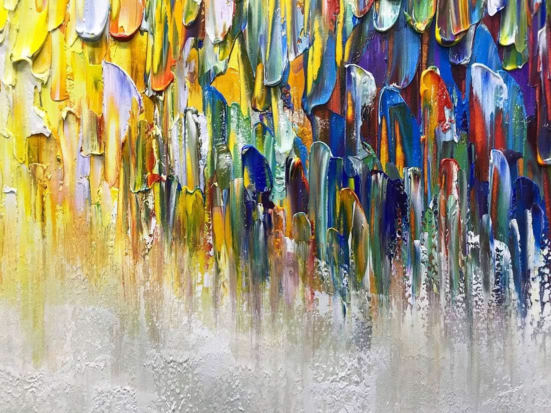 Vibrant Textured Abstract Wall Art 24x60 Hand-Painted Canvas – image 6