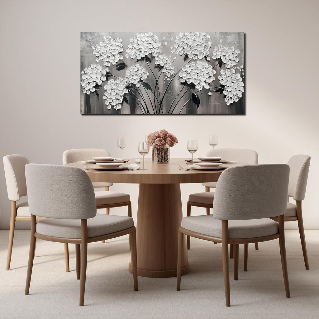 Black and White Floral Wall Art 20x40 Canvas for Living Room – image 6