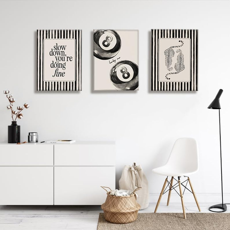 Cheetah Stripe Wall Art 16x24 Framed Black Beige Canvas – image 3