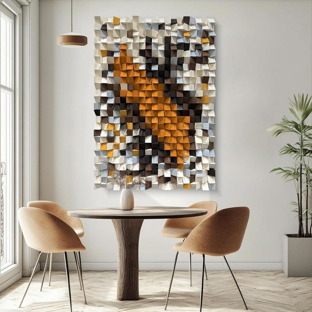 Mosaic Wall Art 27.6x39.4 White Orange for Living Room – image 11