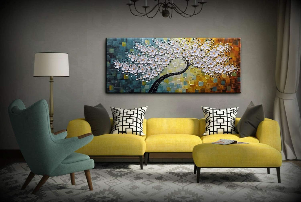 Canvas Wall Art 24x60 Hand-Painted Framed for Living Room – image 7