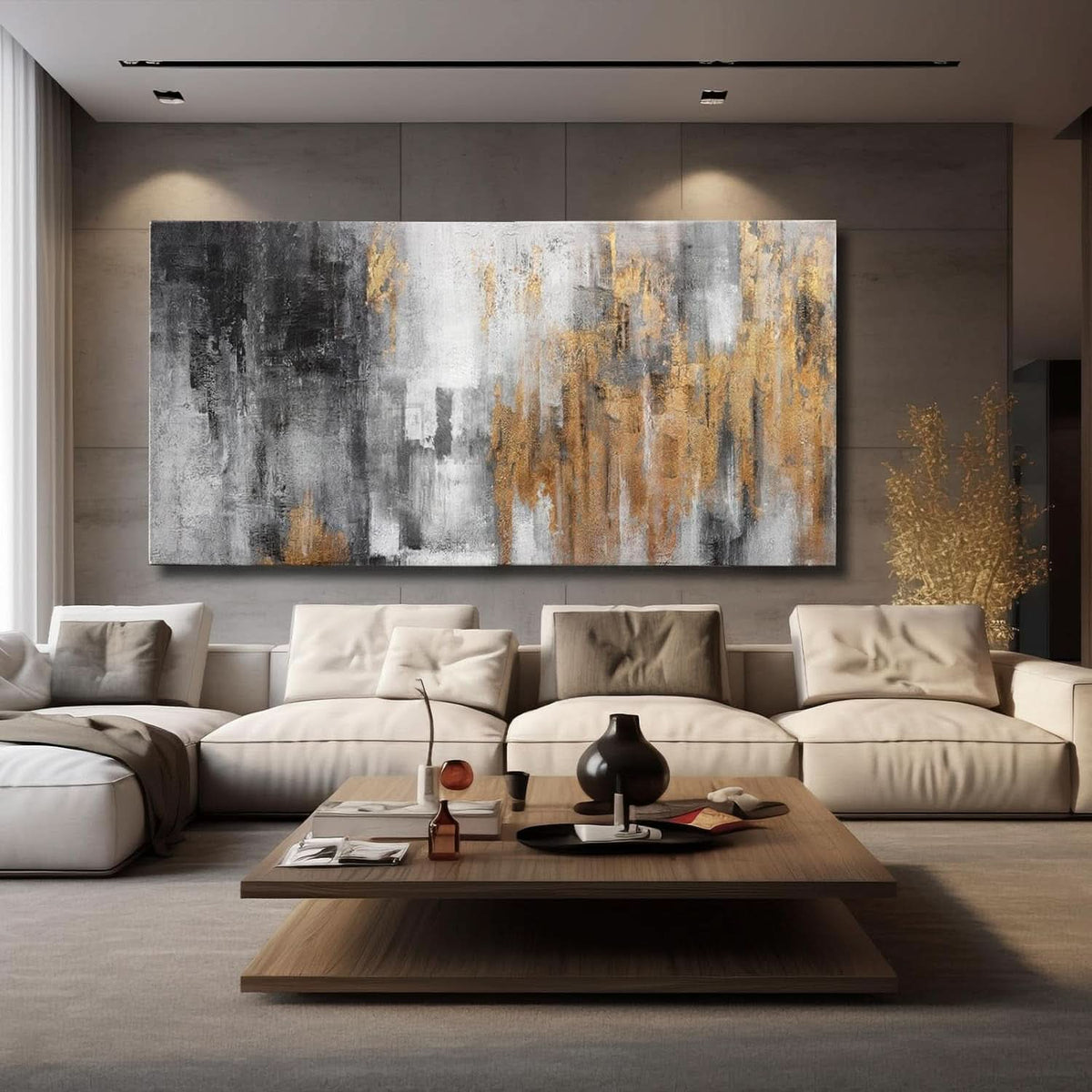 Midnight Onyx Textured Abstract Wall Art 30x60 Canvas – image 6