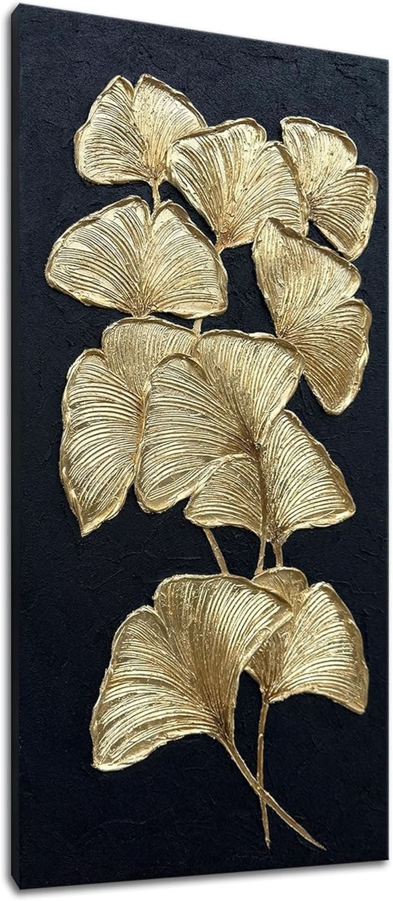 Ginkgo Gold Wall Art Hand-Painted Canvas for Living Room – image 2